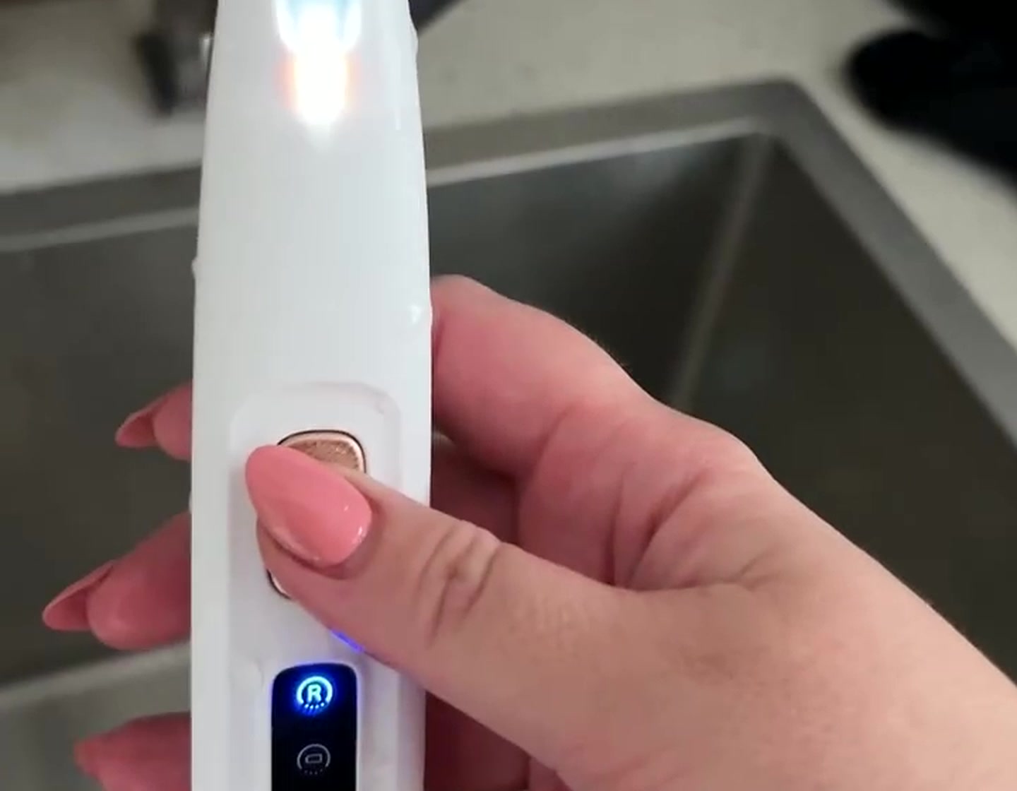 The P1 switched on, LED lit